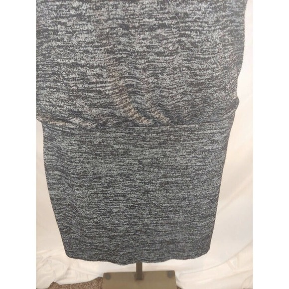 Ann Taylor LOFT Spacedye Sleeveless Drop Waist Dress Black Gray Small - Picture 4 of 6